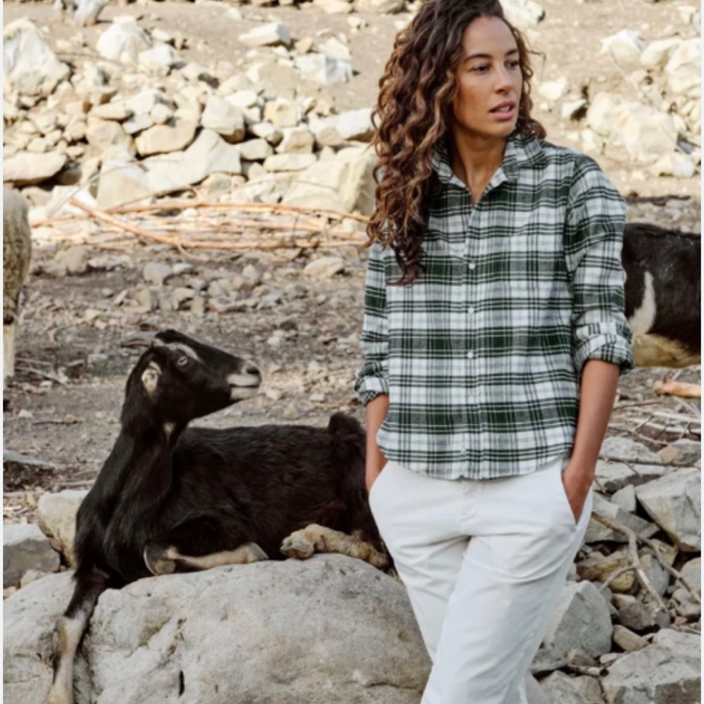 Frank & Eileen Green and White Plaid Button Down Shirt - Picture 2 of 10